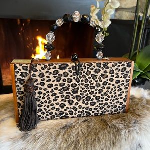 La Montana Cuban cheetah leopard print cigar Box Purse